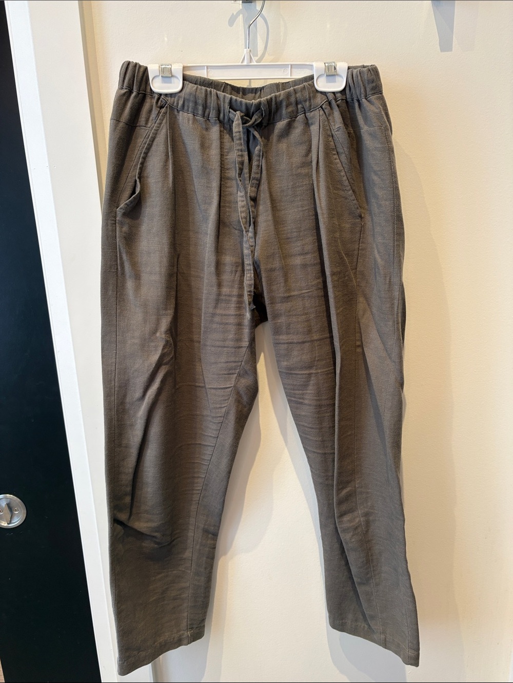 Linen/cotton blend khaki pants